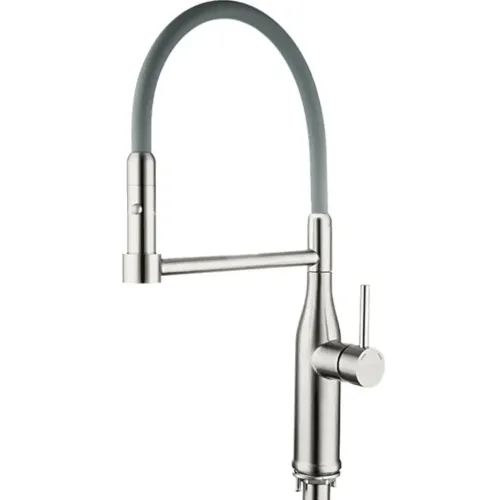 Смеситель для кухни GAPPO G4398-55 с гибким изливом, серый сатин