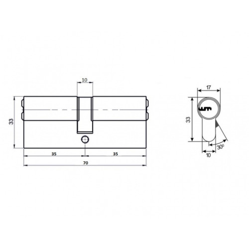 Мех. цилиндр VETTORE NМ70 Z NI (35*35) (17373)