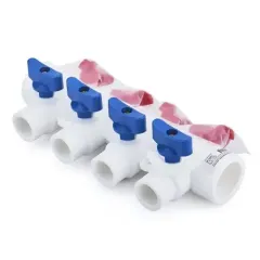 Коллектор п/п с шаровыми кранами RTP ф 32х20 на 4 выхода