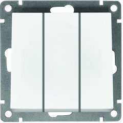 Выключатель 3-кл UNIVersal Афина 10A белый A0043