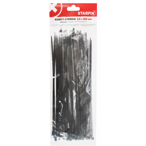 Стяжка кабельная STARFIX 3,6х250 черная (SMP-45536-100)
