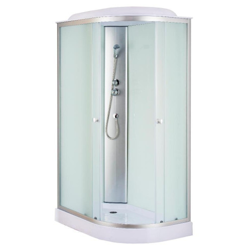 Душевая кабина EVA GOLD 80х120х215см левая низ. поддон, белое заднее стекло, F121WS-L (3кор.)