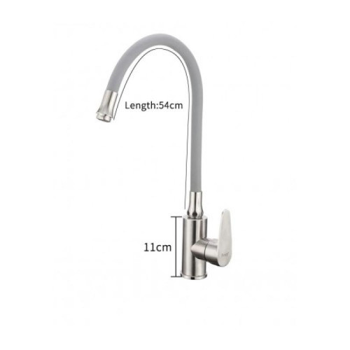 Смеситель для кухни FRAP F4448 с гибким изливом, нержавейка