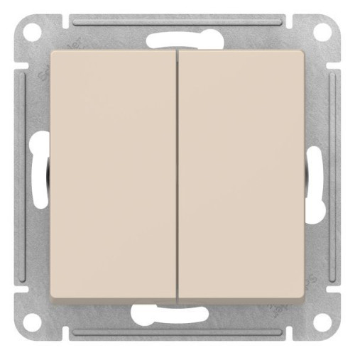 Переключатель 2-кл AtlasDesign бежевый SchE ATN000265