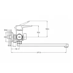 Смеситель для ванны G-LAUF NUD7-A045, ф-35