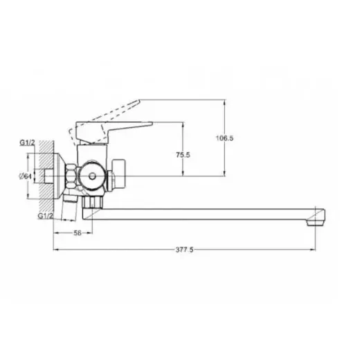 Смеситель для ванны G-LAUF NUD7-A045, ф-35