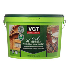 Лак VGT для н/р в/р глянцевый акрил б/цв 9л