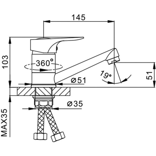 Смеситель для умывальника FRAP F4528-2-В шар латунь ф 40 гайка (упак.2шт)