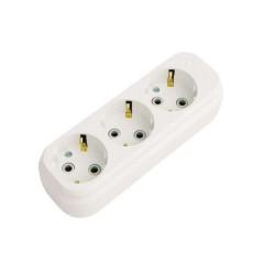 Колодка 3-пост. 2Р+E белая 16А MAKEL MGP131