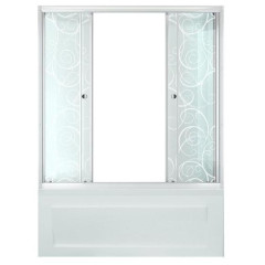Душевое ограждение на ванну Тритон 1700х1475мм, Узоры, 2 створки