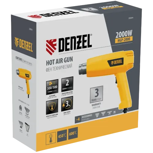 Теплопистолет DENZEL HG-2000 (28004) (*15)
