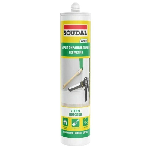 Герметик акриловый SOUDAL белый 280 мл (111358)