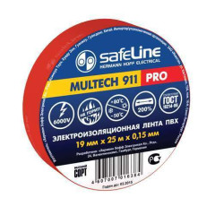 Изолента ПВХ 19мм х 25м красная SAFELINE (100913)
