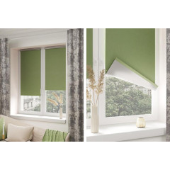 Рулонные жалюзи Блэкаут сильвер 61,5*175 цвет зеленый