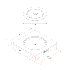 Варочная панель д/мангала GRATAR ПВ 01 367х367х90 мм