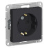 Розетка 2P+Е AtlasDesign шторки карбон SchE ATN001045