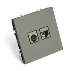 Розетка PC+TV ЭМИЛИ платиново-серый RST00-5106-10