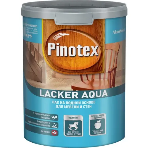 Лак Пинотекс Lacker Aqua  на водной основе для мебели и стен декоративно-защитный глянцевый (1л)