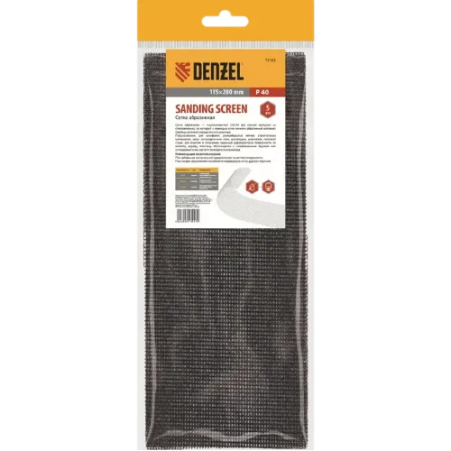 Сетка шлифовальная DENZEL 115x280мм Р80 5шт (75169)