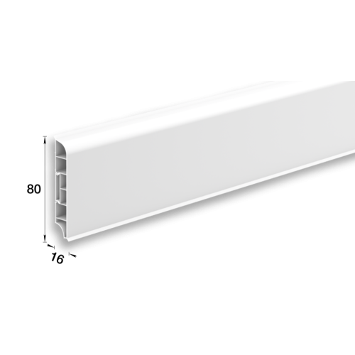Плинтус округлый 80мм 2,2м ИдеалДюра (ИД-ПО80 Бел)