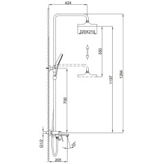 Душевая стойка FRAP F2487-6 чёрный