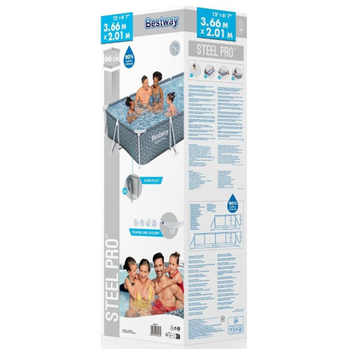 Бассейн каркасный BESTWAY 366*201*66см фильтр-насос4000л 561FV (486524)