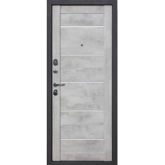 Дверь метал. 7,5 см Гарда Серебро/Бетон снежный Царга (2050*960, Левая)
