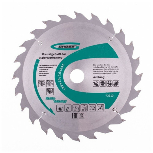 Диск пильный GROSS 185 x 20/16 x 24Т (73313)