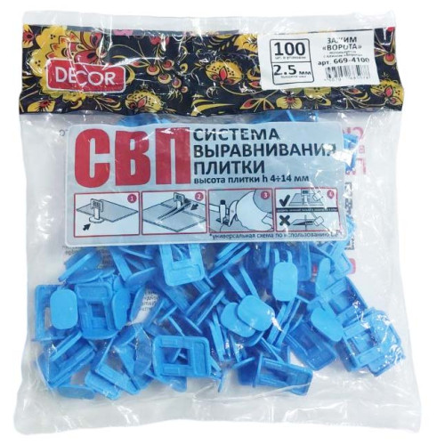 СВП DECOR зажим ворота 2,5мм 100шт (669-4100)