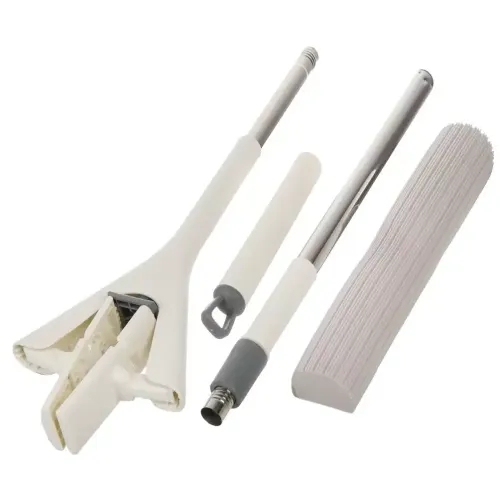 Швабра с отжимом 112х33х6,5см серо-белая А260048 (480535)