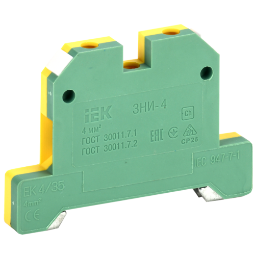 Зажим наборный ЗНИ-4PEN 4мм2 (JXB-земля)  YZN20-004-K52 IEK (51949)