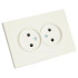 Розетка 2-ая 2P ЭМИЛИ шторки белый RST16-5116-01