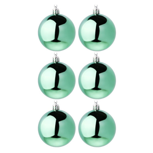 Шары новогодние СНОУ БУМ (372-478) 6шт, 7см, пластик, мятный