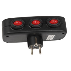 Разветвитель сетевой (тройной) 16А Uniel черный выкл S-GES3-16OB BLACK