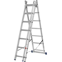 Лестница СИБРТЕХ трехсекционная 3х7, алюминиевая, 1.98/3.07/3.93м (97817)