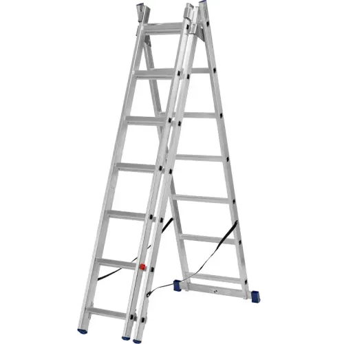 Лестница СИБРТЕХ трехсекционная 3х7, алюминиевая, 1.98/3.07/3.93м (97817)