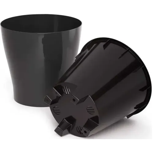 Горшок для цветов ЛЕЯ двойной графит 2,2л М8831 (278995)