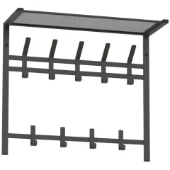 Вешалка настенная ТОРОНТО 22 9 крючков с полкой 670х270х513мм графит (467400)