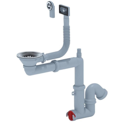 Сифон для мойки АНИПЛАСТ F5345S 3 1/2''х40 с переливом, смещенный