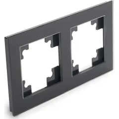 Рамка 2-пост Катрин стекло черный GFR00-7002-05