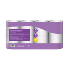 Туалетная бумага Softi Clean 3 слоя 8 шт белая с втулкой (494311)
