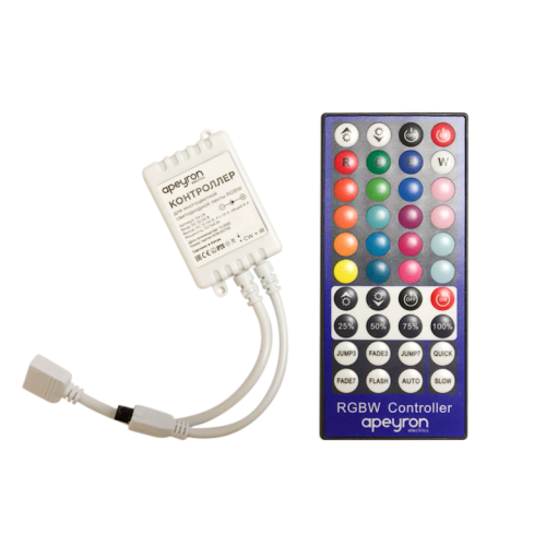 Контроллер APEYRON св/д RGBW 12-24V 72W IP20 пульт ДУ 50x27x13 бел 04-29