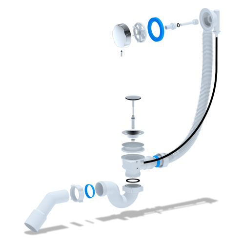Сифон для ванны полуавтомат АНИПЛАСТ ЕМ311 1 1/2''х40 прямоточный
