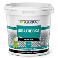 Шпатлёвка Лакра латексная  для внутренних работ 1,5кг Россия