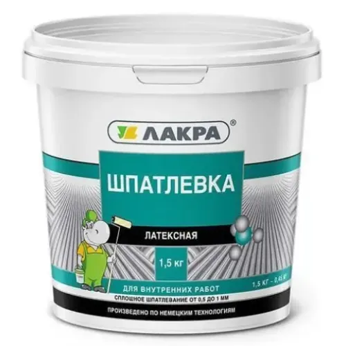 Шпатлёвка Лакра латексная  для внутренних работ 1,5кг Россия
