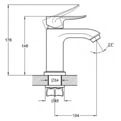 Смеситель для умывальника G-LAUF GOB1-A134