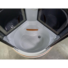 Душевая кабина ДАНА 90х90х215см выс. поддон, заднее стекло чёрное, Греция 718 (3кор.)