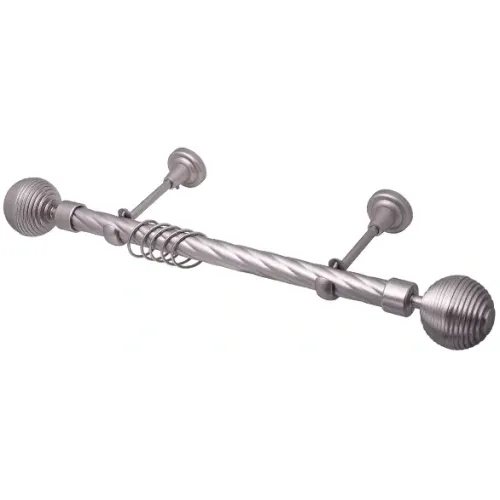 Карниз Ле-Гранд кованный твист 2,4м (1ряд) D25/19/(16) серебро мат, Дюна