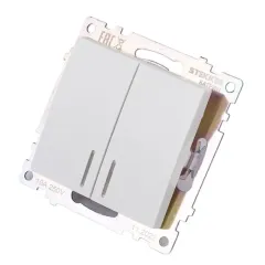 Выключатель 2-кл Катрин с подсветкой белый GLS10-7102-01