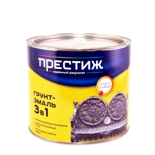Грунт-эмаль ПРЕСТИЖ по ржавчине серая 1,9 кг